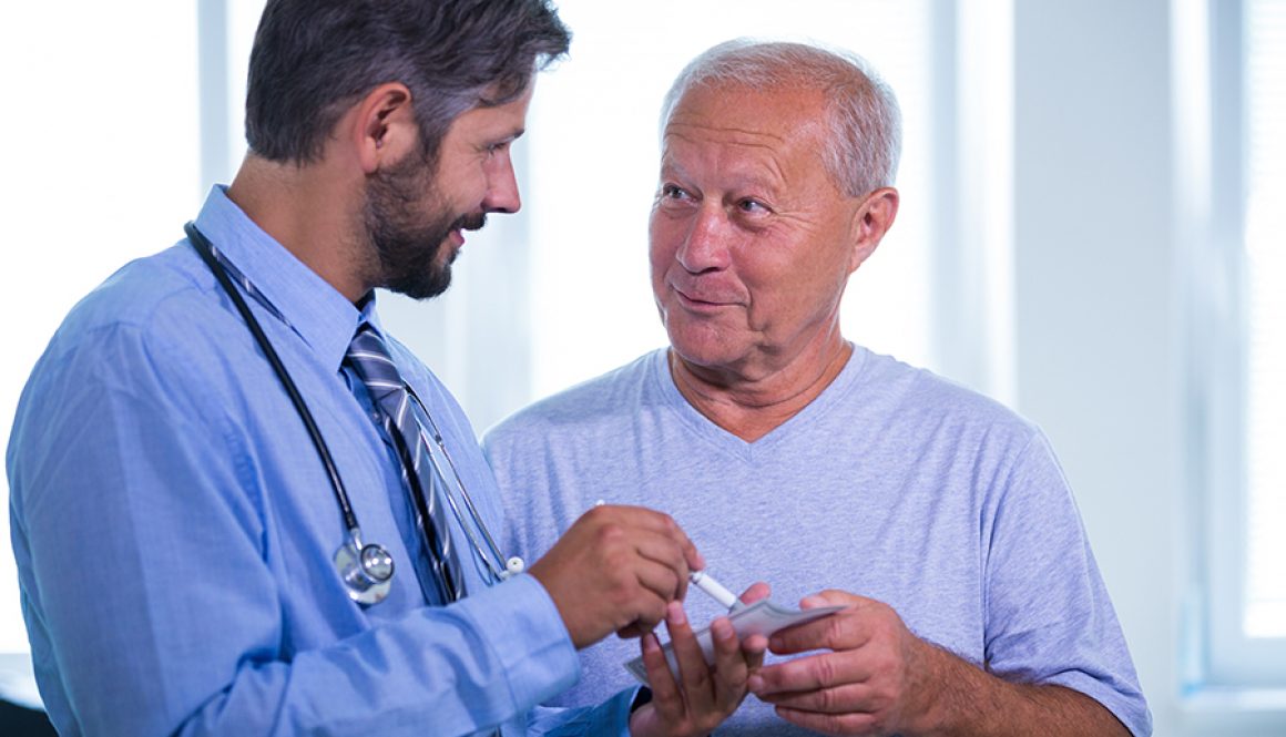 Patient consulting a doctor